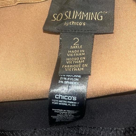 Chico’s So Slimming Brigitte Pants Tan Brown Ankle Slimming Band Size 2 or L - Picture 4 of 10